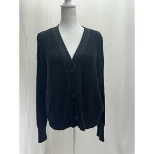 Peyton Jensen black cardigan sweater S